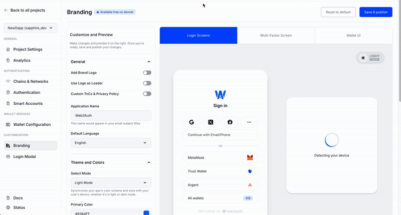 Branding Dashboard